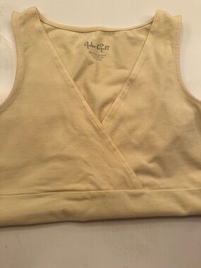Brandy Melville Pale Yellow V-Neck Tank Top